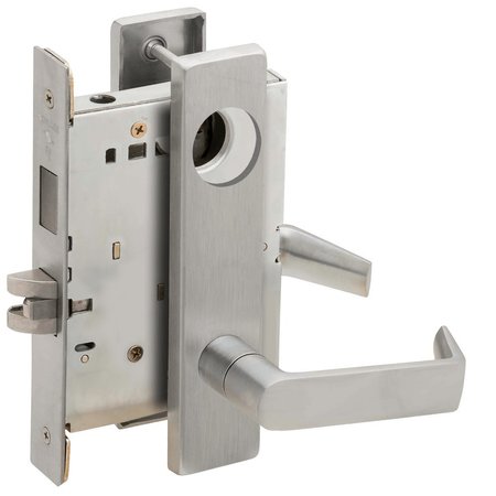 SCHLAGE Corridor Mortise Lock with Deadbolt, 06L Design, Less Cylinder, Satin Chrome L9456L 06L 626